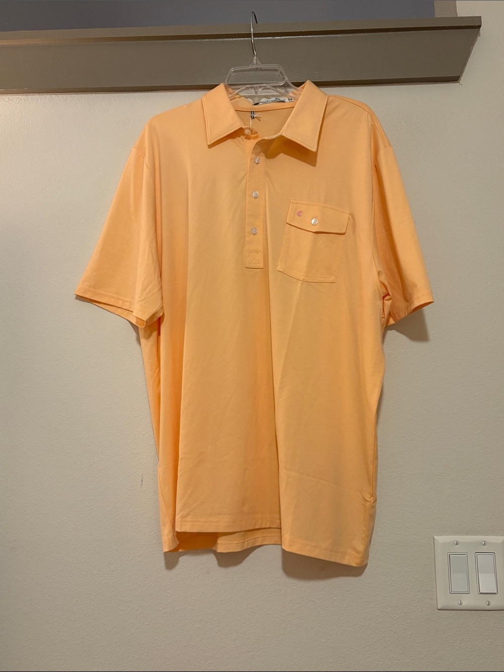 Criquet Men’s Polo Shirt in Light Orange SZ XXL NWT